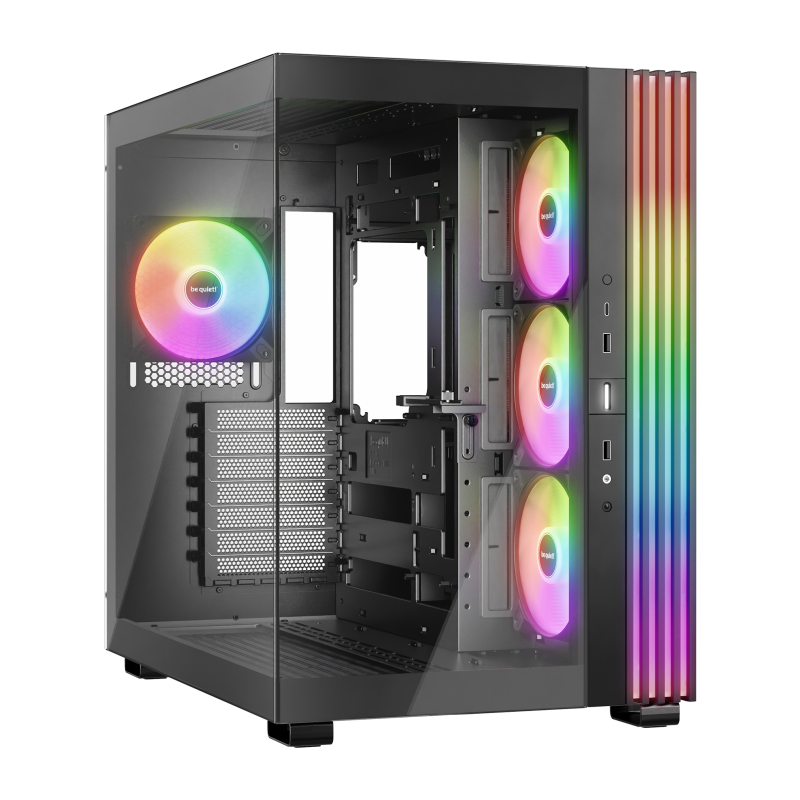 CAJA BEQUIET LIGHT BASE 600 LX ATX 4 VENTX 140MM SIN FUENTE ARGB NEGRO