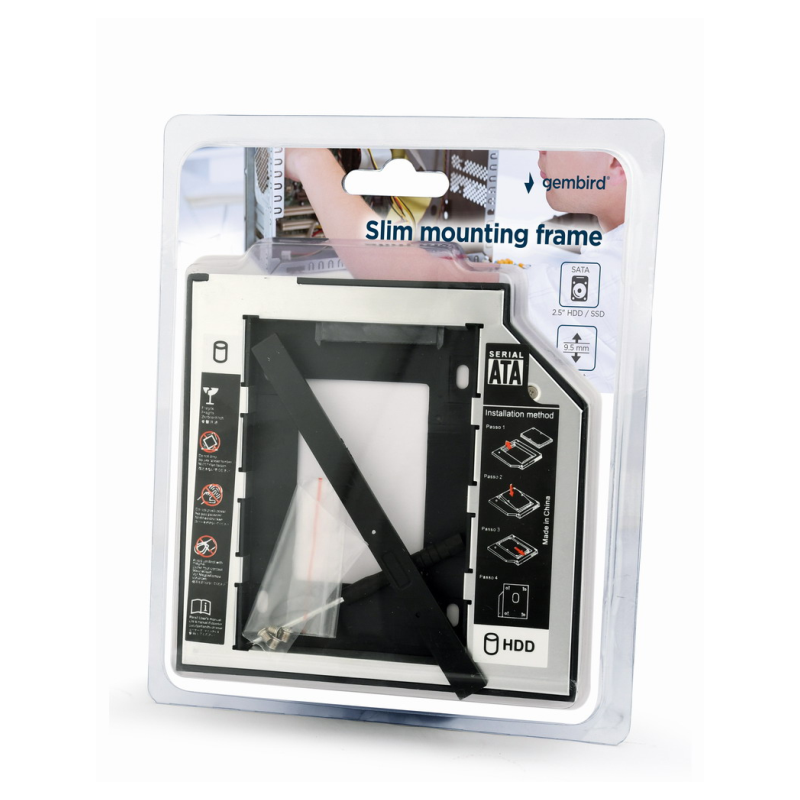 BASTIDOR GEMBIRD HD SATA 2,5" A 5,25" SLIM PC DVD RW 9,5MM