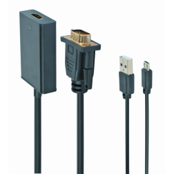 CABLE ADAPTADOR GEMBIRD VGA MACHO A HDMI HEMBRA 0,15M CON AUDIO 3,5MM