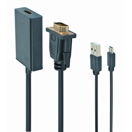 CABLE ADAPTADOR GEMBIRD VGA MACHO A HDMI HEMBRA 0,15M CON AUDIO 3,5MM