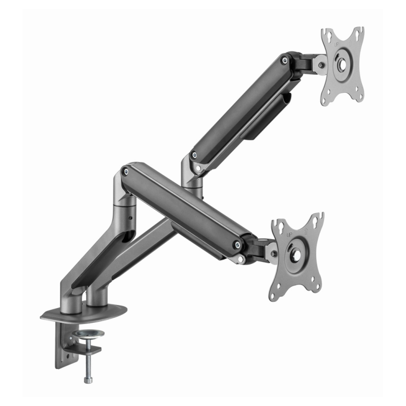 BRAZO DE MONITOR GEMBIRD PARA 2 PANTALLAS DE ESCRITORIO GRIS ESPACIAL