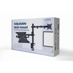 SOPORTE DE MESA GEMBIRD AJUST CON BRAZO PARA MONITOR Y BANDEJA PARA PORTATIL
