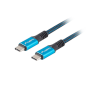 CABLE USB-C 4-0 LANBERG MACHO-MACHO 0-5M 100W 8K 30HZ NEGRO-AZUL CABLE USB-C 4-0 LANBERG MACHO-MACHO 0-5M 100W 8K 30HZ NEGRO-AZUL