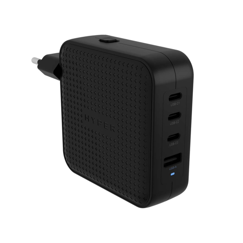 HYPERÂ® HYPERJUICEÂ® 100W USB-C GAN TRAVEL CHARGER (3C+1A) - BLACK