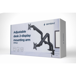 SOPORTE ESCRITORIO AJUST GEMBIRD CON BRAZO PARA 2 PANTALLAS 17-32 HASTA 8 KG
