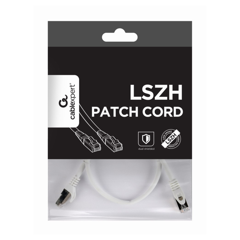 CABLE RED S-FTP GEMBIRD CAT 6A LSZH BLANCO 0,5 M