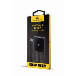 CABLE ADAPTADOR USB TIPO C A VGA 15 CM NEGRO