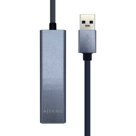 HUB AISENS USB 3-0 A ETHERNET GIGABIT HUB 3XUSB3-0 GRIS 15CM