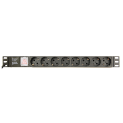 UNI DISTRIBUCIÃ?N ENERGÃA PDU GEMBIRD 8 SCHUKO 1U 10A ENCHU C14 CABLE DE 3 M