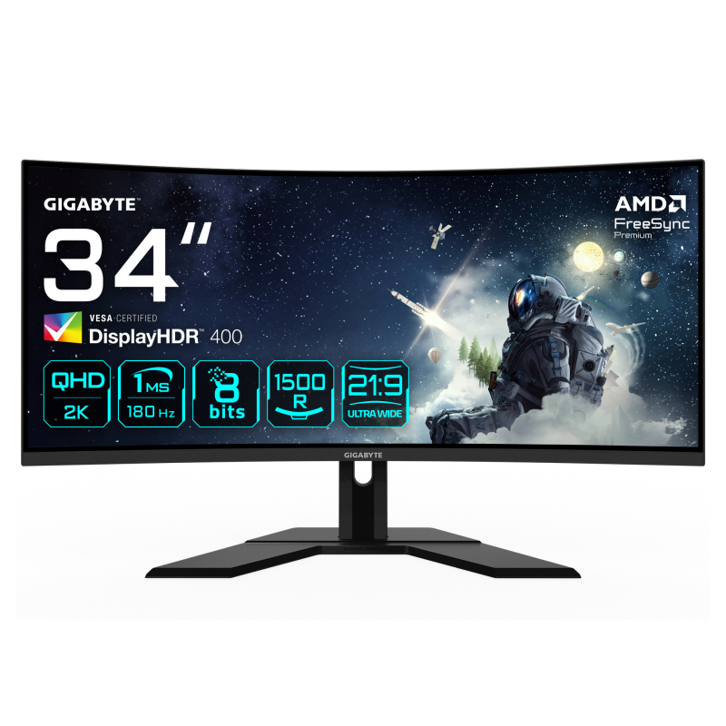 MONITOR GAMING GIGABYTE G34WQCP 34" 3440x1440 VA 1500R MONITOR GAMING GIGABYTE G34WQCP 34" 3440x1440 VA 1500R