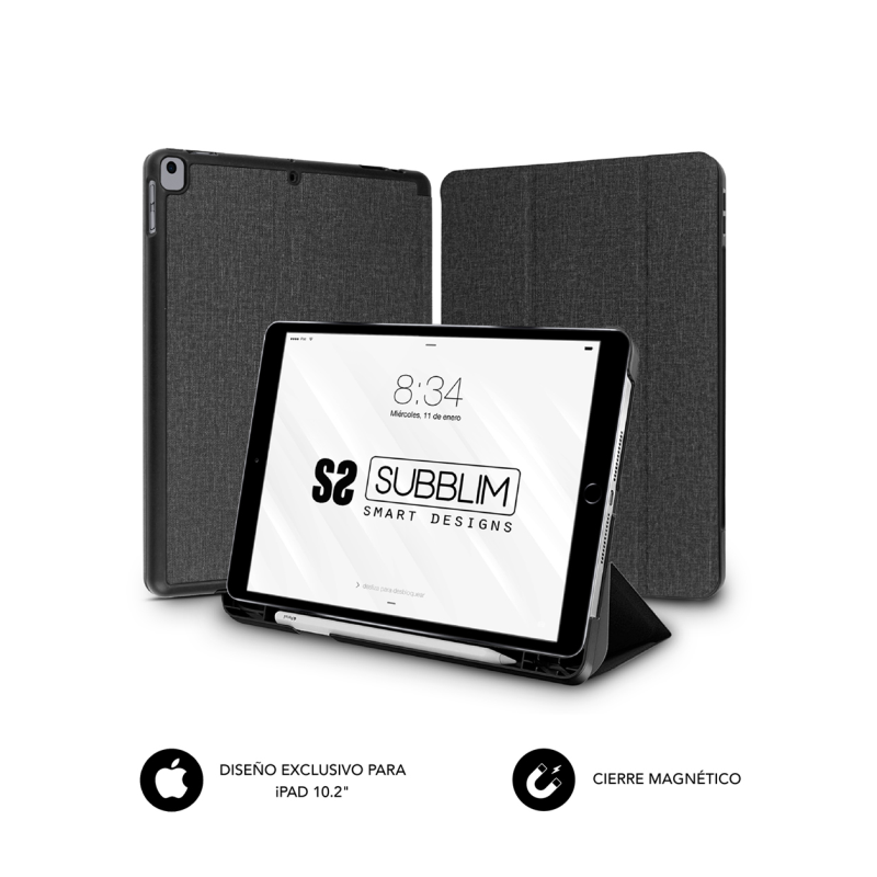 FUNDA TABLET SUBBLIM SHOCK CASE IPAD 10,2" 9-8-7 GEN BLACK