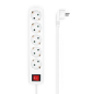 REGLETA AISENS BASE 5 TOMAS INTERRUPTOR CABLE 3x1-5MM2 1-4M BLANCO REGLETA AISENS BASE 5 TOMAS INTERRUPTOR CABLE 3x1-5MM2 1-4M BLANCO