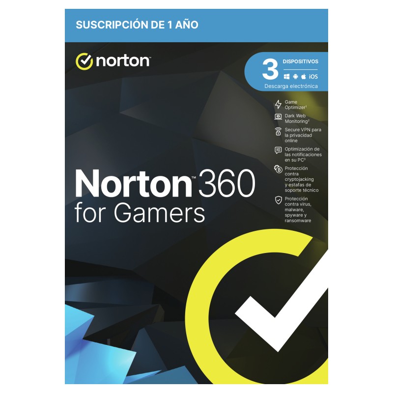 NORTON 360 FOR GAMERS 50GB ES 1 USER 3 DEVICE 12MO NORTON 360 FOR GAMERS 50GB ES 1 USER 3 DEVICE 12MO