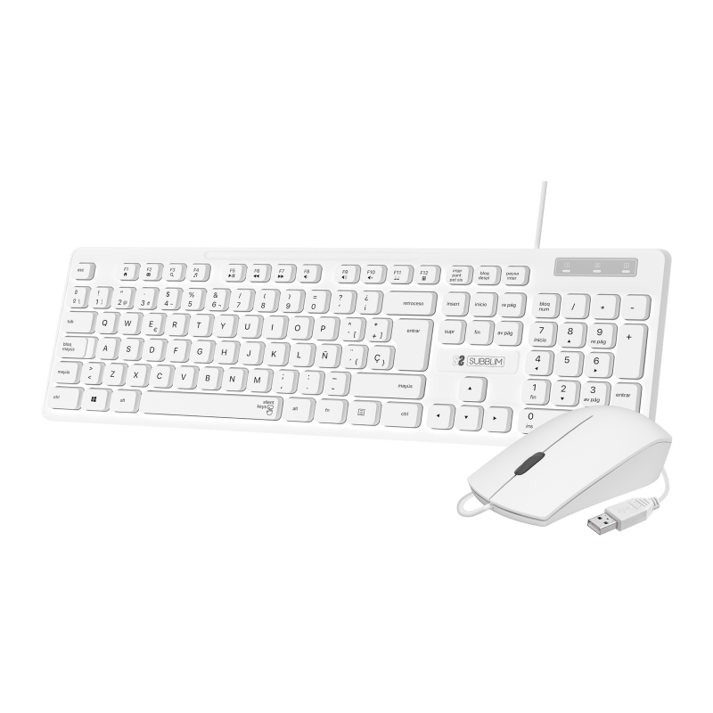 COMBO TECLADO RATON SUBBLIM BUSINESS SLIM USB BLANCO