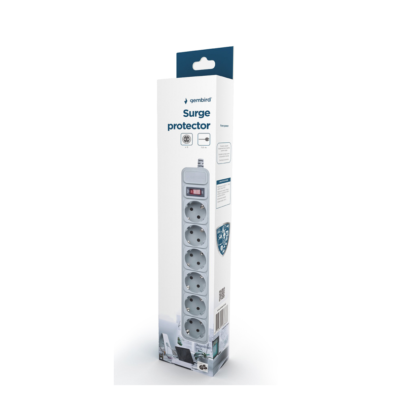 REGLETA GEMBIRD 6 TOMAS PROTECCION ANTIPICOS BLANCA 1,5M