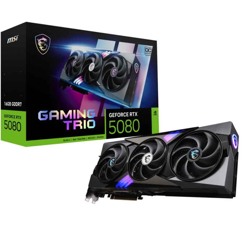 TARJETA GRAFICA MSI RTX 5080 16GB GAMING TRIO OC TARJETA GRAFICA MSI RTX 5080 16GB GAMING TRIO OC