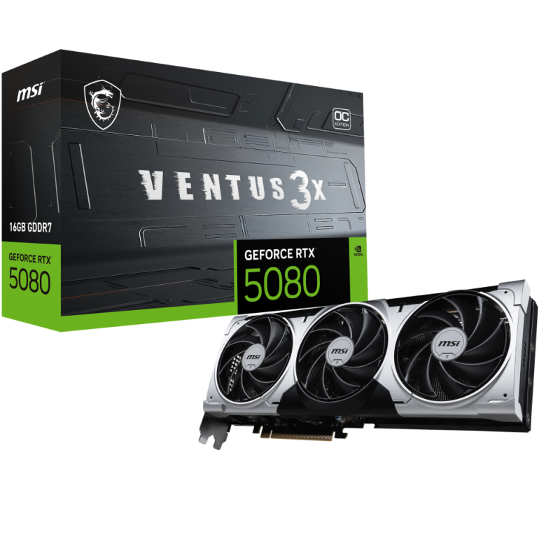 TARJETA GRAFICA MSI RTX 5080 16G VENTUS 3X OC PLUS TARJETA GRAFICA MSI RTX 5080 16G VENTUS 3X OC PLUS