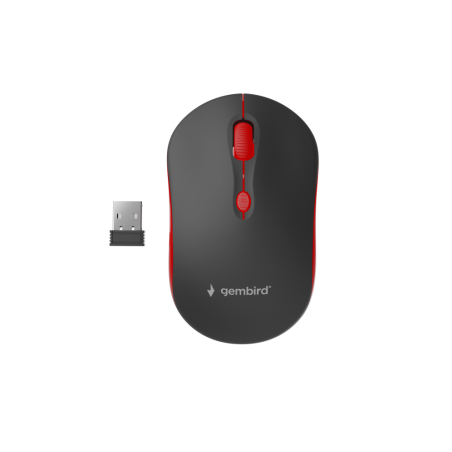 RATON GEMBIRD OPTICO NEGRO-ROJO RF INALAMBRICO PILAS