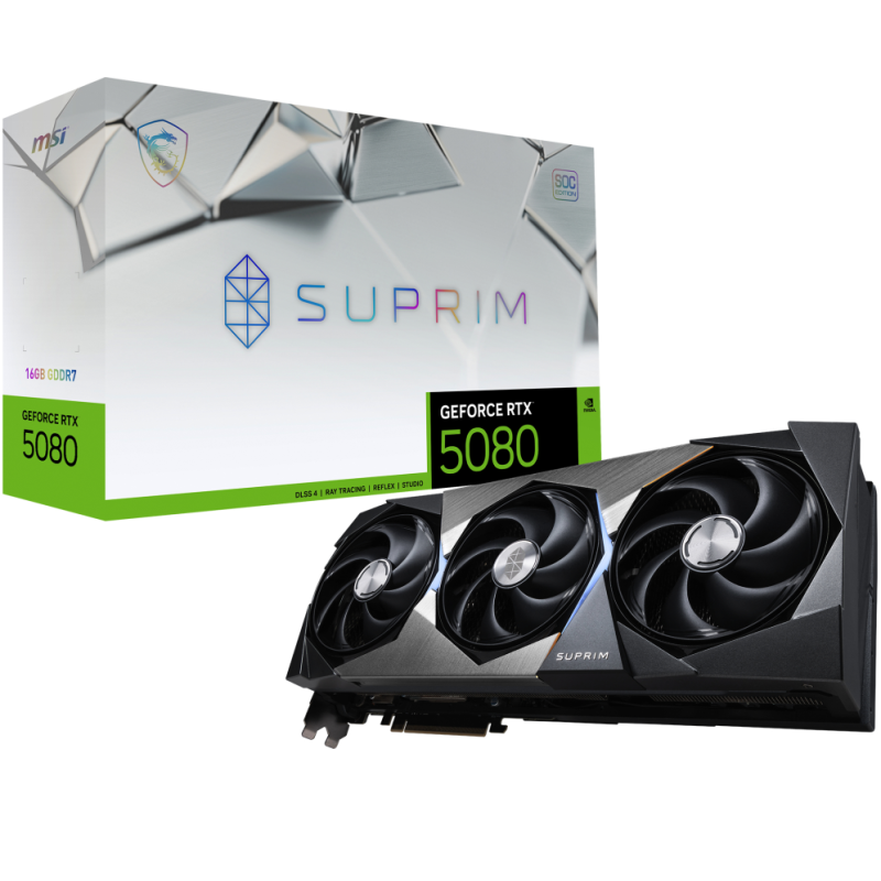 TARJETA GRAFICA MSI RTX 5080 16G GAMING SUPRIM SOC TARJETA GRAFICA MSI RTX 5080 16G GAMING SUPRIM SOC