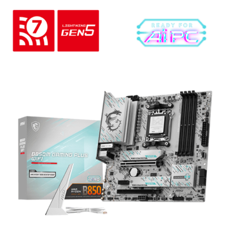 PLACA BASE MSI B850M GAMING PLUS WIFI 6E PCI-E x16 Gen5, M-2 Gen5