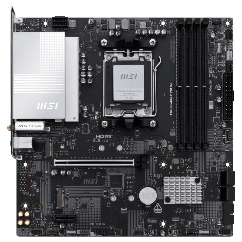 PLACA BASE MSI B840M-P WIFI PCI-E 16x Gen4, M-2 Gen4