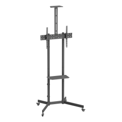 SOPORTE SUELO AISENS RUEDA BANDEJA DVD CAMARA MONITOR-TV 45KG 37-70 NEGRO