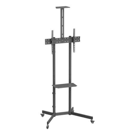 SOPORTE SUELO AISENS RUEDA BANDEJA DVD CAMARA MONITOR-TV 45KG 37-70 NEGRO