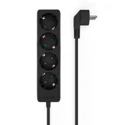 REGLETA AISENS BASE 4 TOMAS SIN INTERRUPTOR CABLE 3x1-5MM2 1-4M NEGRO