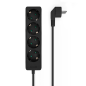 REGLETA AISENS BASE 4 TOMAS SIN INTERRUPTOR CABLE 3x1-5MM2 1-4M NEGRO