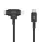 HYPER SILICONE USB-C TO USB-C AND LIGHTNING HYBRID 60W CABLE - BLACK HYPER SILICONE USB-C TO USB-C AND LIGHTNING HYBRID 60W CABLE - BLACK