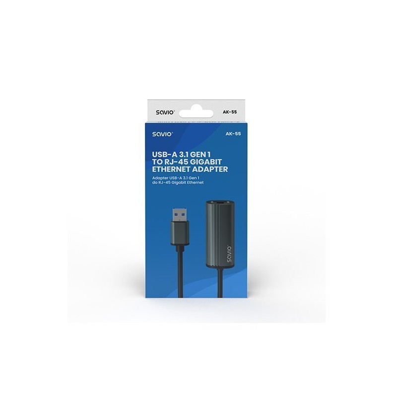 ADAPTADOR USB(A) - 1 X RJ-45 SAVIO AK-55 ADAPTADOR USB(A) - 1 X RJ-45 SAVIO AK-55