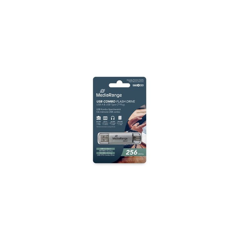 PENDRIVE COMBO 256GB USB 3-2 MEDIARANGE HIGH P-