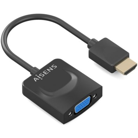 Conversor Aisens A122-0947- HDMI Macho - SVGA Hembra- 15cm- Negro