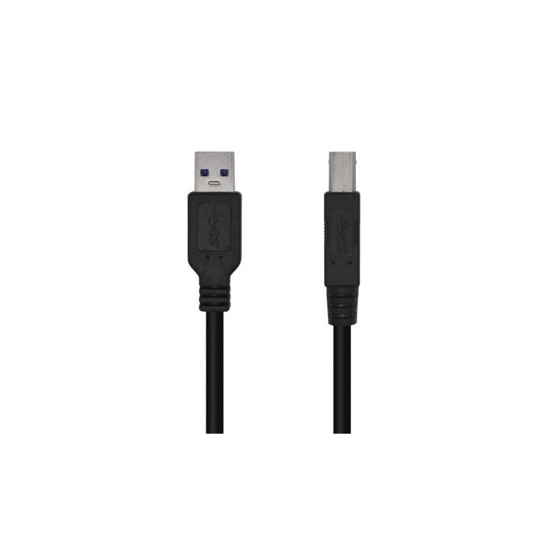 Cable USB 3-0 Impresora Aisens A105-0444- USB Tipo-B Macho - USB Macho- 2m- Negro
