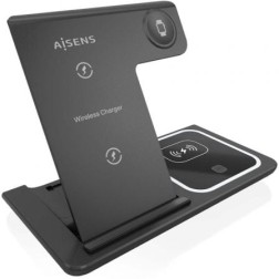 CARGADOR AISENS INALAMBRICO USB-C 3 EN 1 15W NEGRO