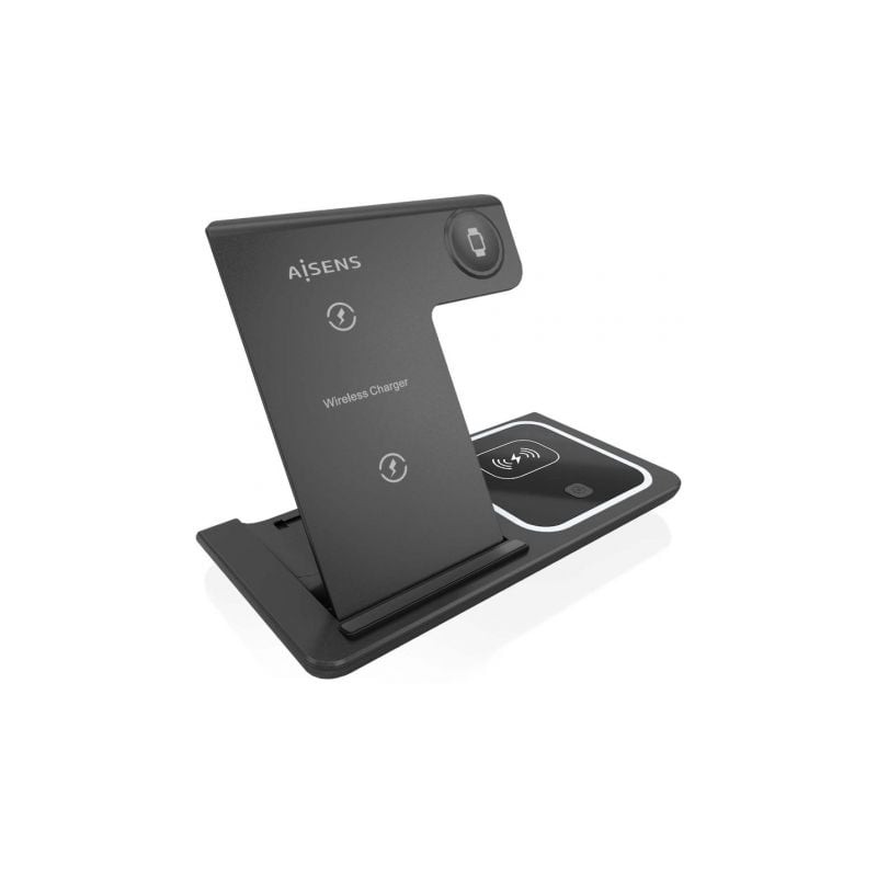 CARGADOR AISENS INALAMBRICO USB-C 3 EN 1 15W NEGRO