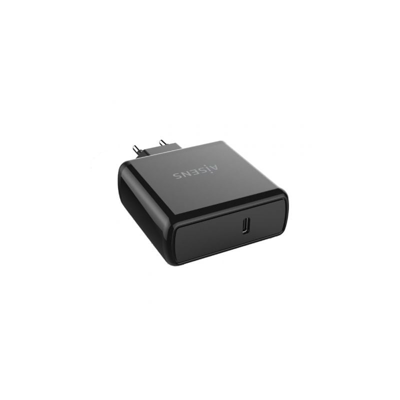 CARGADOR USB-C PD3-0 + USB-C QC3-0 AISENS NEGRO