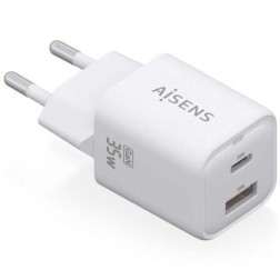 Cargador de Pared GaN Aisens ASCH-35W2P024-W- 1xUSB Tipo-C- 1xUSB- 35W