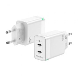 Cargador de Pared GaN Aisens ASCH-45W2P005-W- 2xUSB Tipo-C- 45W