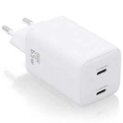 Cargador de Pared GaN Aisens ASCH-65W2P039-W- 2xUSB Tipo-C- 65W