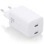 Cargador de Pared GaN Aisens ASCH-65W2P039-W- 2xUSB Tipo-C- 65W