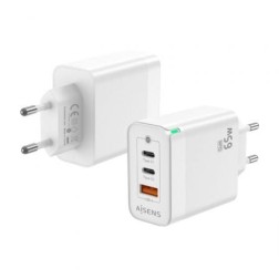 Cargador de Pared GaN Aisens ASCH-65W3P007-W- 2xUSB Tipo-C- 1x USB- 65W