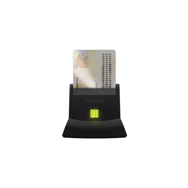 Lector de DNI y Tarjetas Aisens ASCR-SN05-BK- USB 2-0- Negro