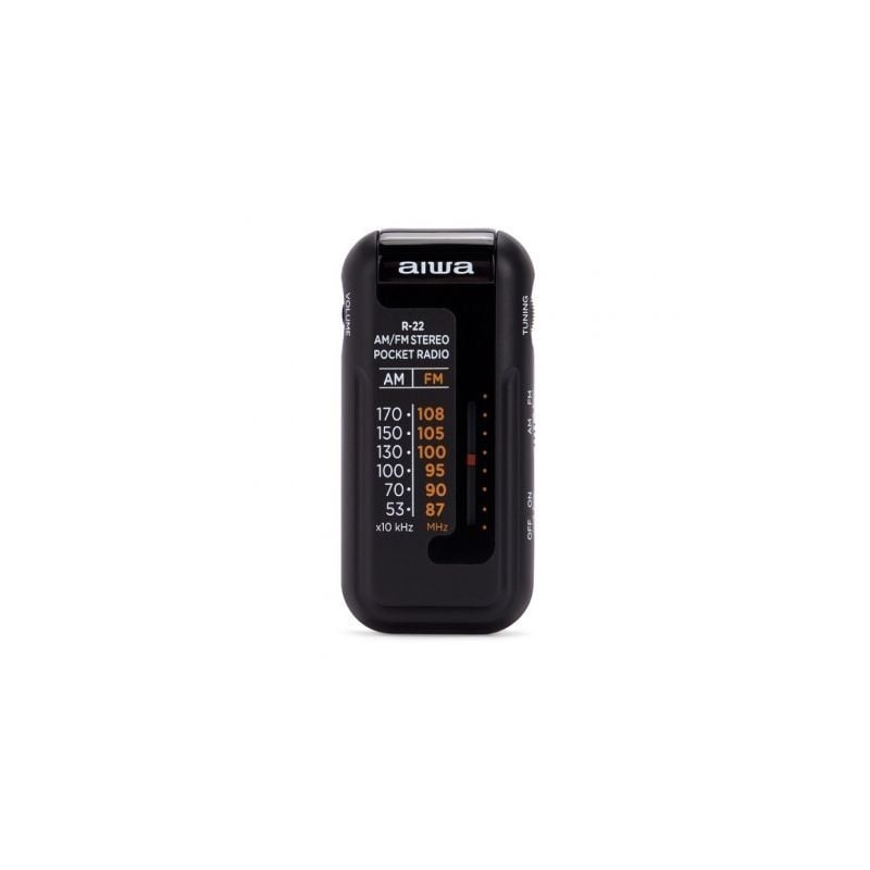 Radio Portátil Aiwa R-22BK- con Batería- a Pilas- Negra