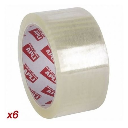 Cinta Adhesiva de Embalaje Transparente Apli 11592- 4-8cm x 66m- 6 unidades