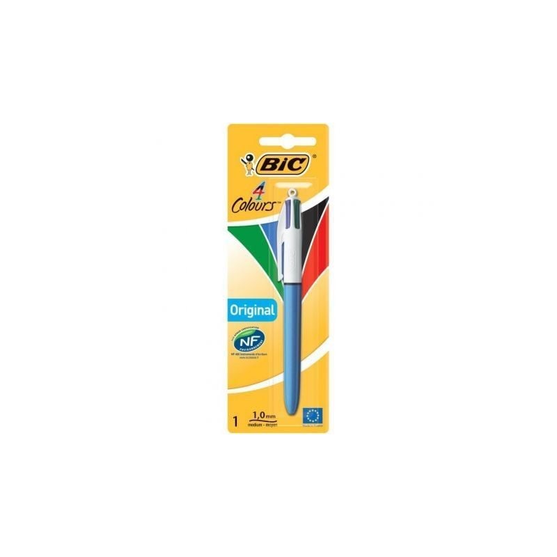 Caja de Bolígrafos de Tinta de Aceite Retráctil Bic 4 Colours Original 802077- 1 unidad- 4 Colores de Tinta- Cuerpo Color Azul Caja de Bolígrafos de Tinta de Aceite Retráctil Bic 4 Colours Original 802077- 1 unidad- 4 Colores de Tinta- Cuerpo Color Azul