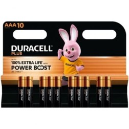 Pack de 10 Pilas AAA Duracell Plus Power Boost DPBLR3B10- 1-5V- Alcalinas
