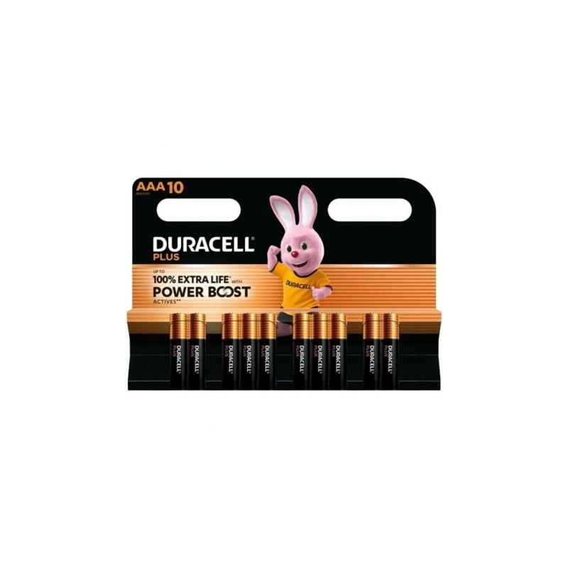 Pack de 10 Pilas AAA Duracell Plus Power Boost DPBLR3B10- 1-5V- Alcalinas
