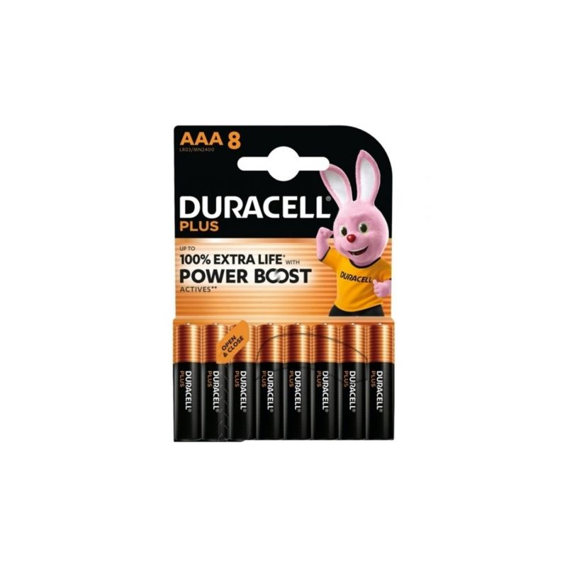 Pack de 8 Pilas AAA Duracell Plus Power Boost DPBLR3B8- 1-5V- Alcalinas