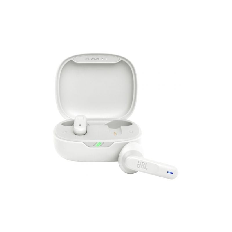 Auriculares Bluetooth JBL Wave Flex con estuche de carga- Autonomía 8h- Blancos